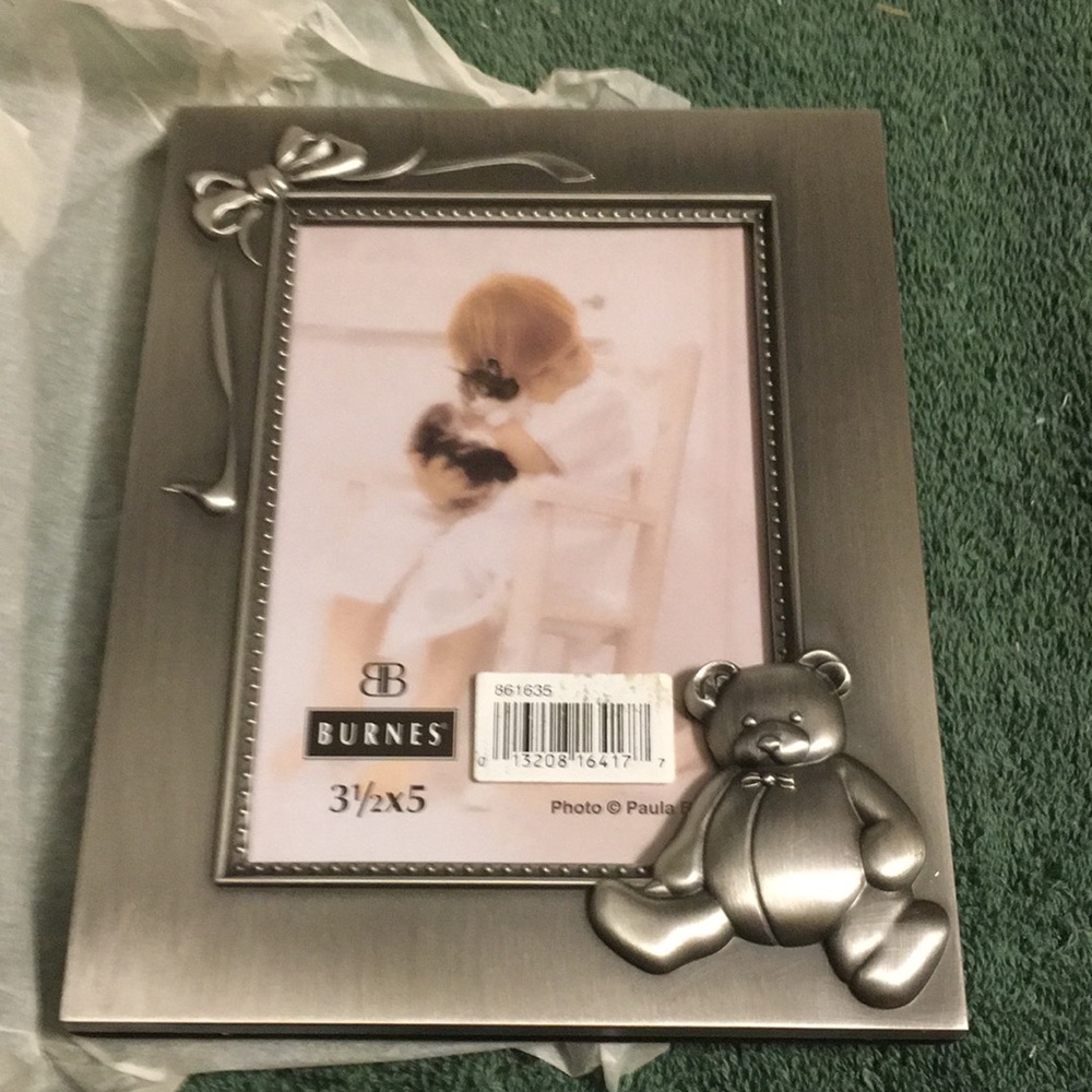 NIB Baby Frame, Pewter/Burnished Silvertone, with Original packaging and box.